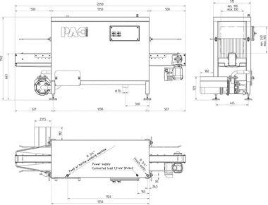 Fully automatic crate washer Dimensional sheet